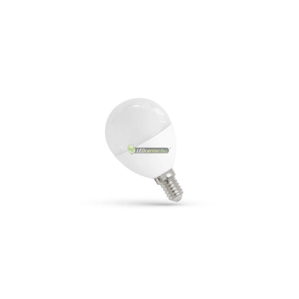SpectrumLED E14 LED kisgömb izzó, 8W, 620 lumen, melegfehér