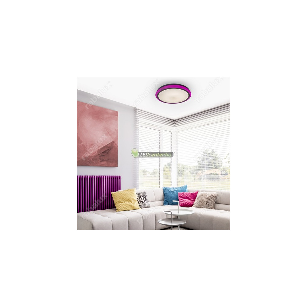 Rábalux LEONIE 32W RGB, CCT, távirányítós, dimmelhető, multifunkciós mennyezeti okos lámpa 5évG