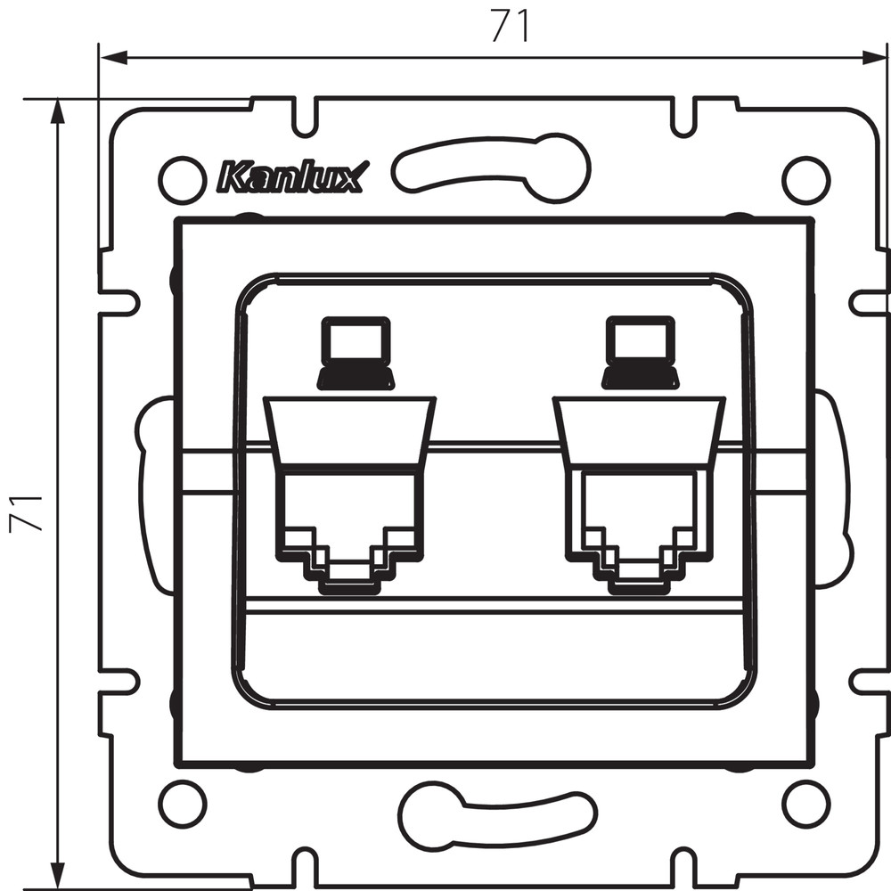 MOWION LOGI Dupla, független számítógép-csatlakozó (2x RJ45Cat 6 Jack),fehér 25111