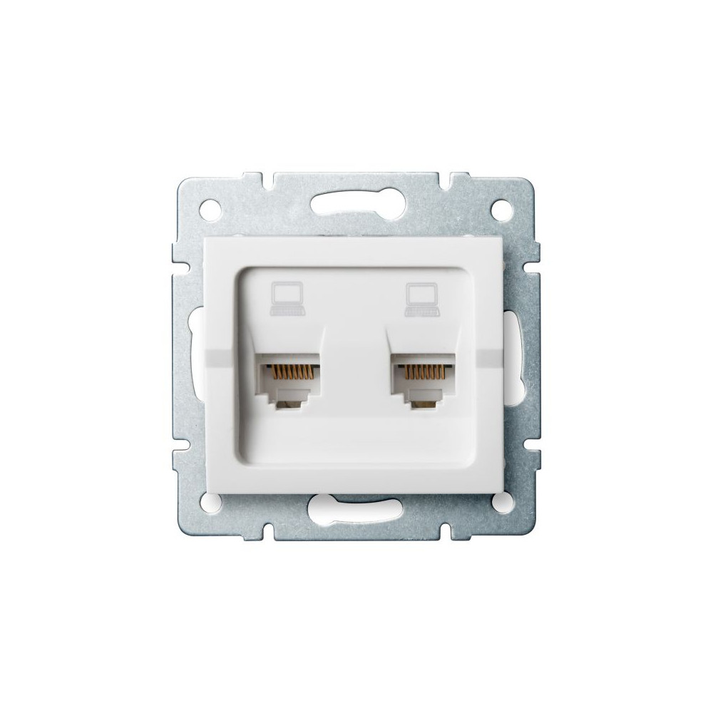 MOWION LOGI dupla RJ45 Cat6 hálózati aljzat, fehér