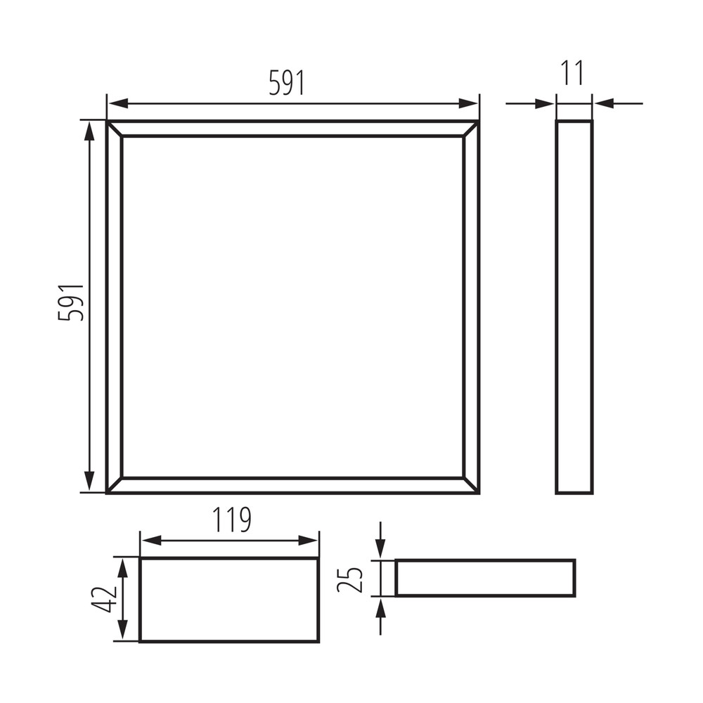 AVAR N 60*60 cm 32W-NW-4000K világítókeret Knl26788