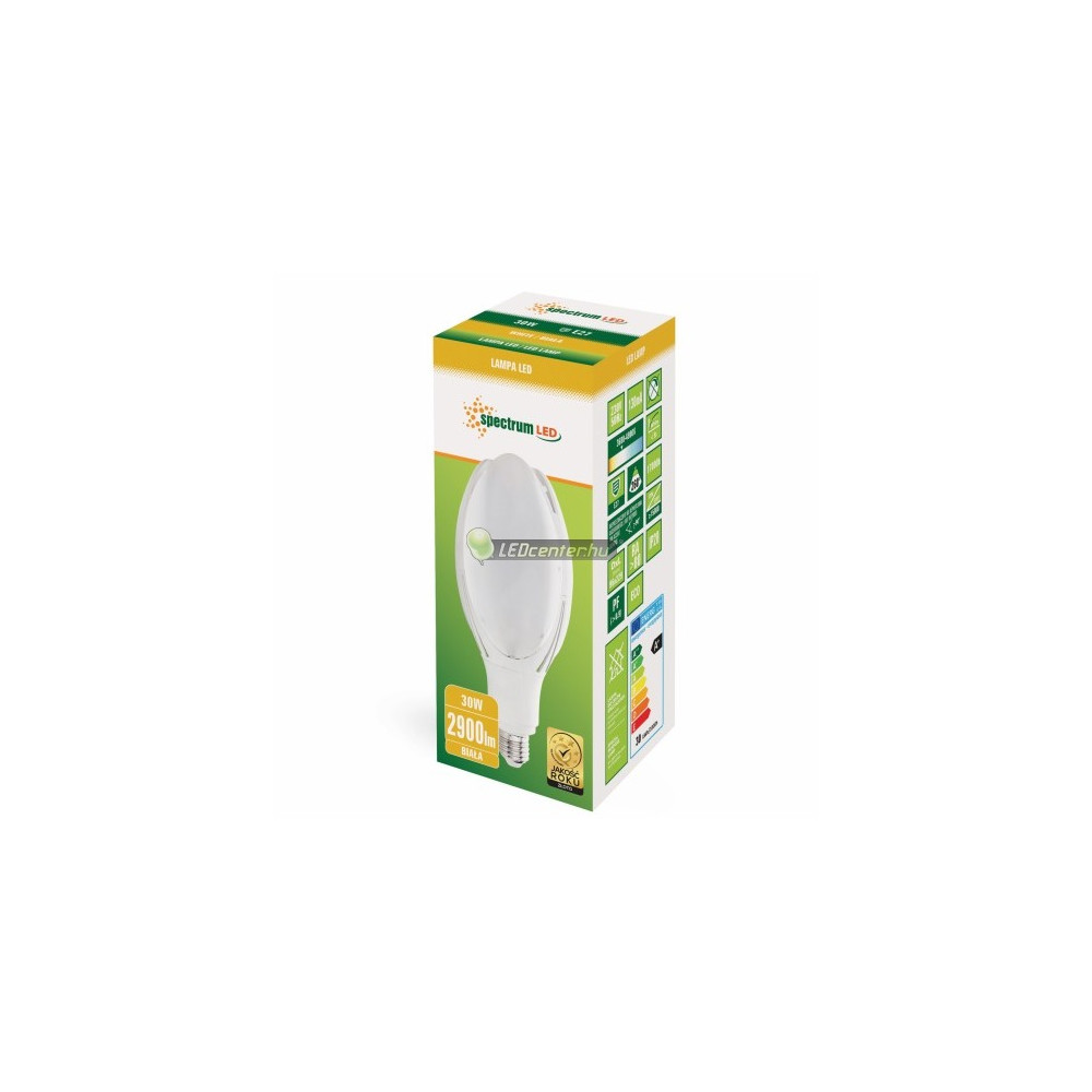 30W-LED-park-kozvilagitasi-E27-lampa-2900-lumen-termeszetes-feher-doboz.jpg SpectrumLED 30W 2900 lm E27 LED körte IP20 természetes fehér WOJ80720