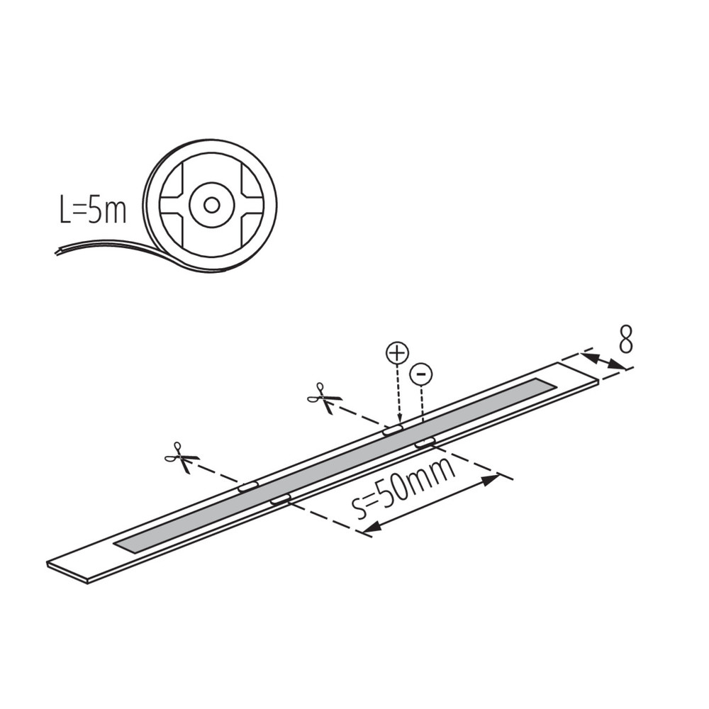 LED szalag LCOB 24V LED szalag, beltéri, 10Watt 4000K 5méter 33368