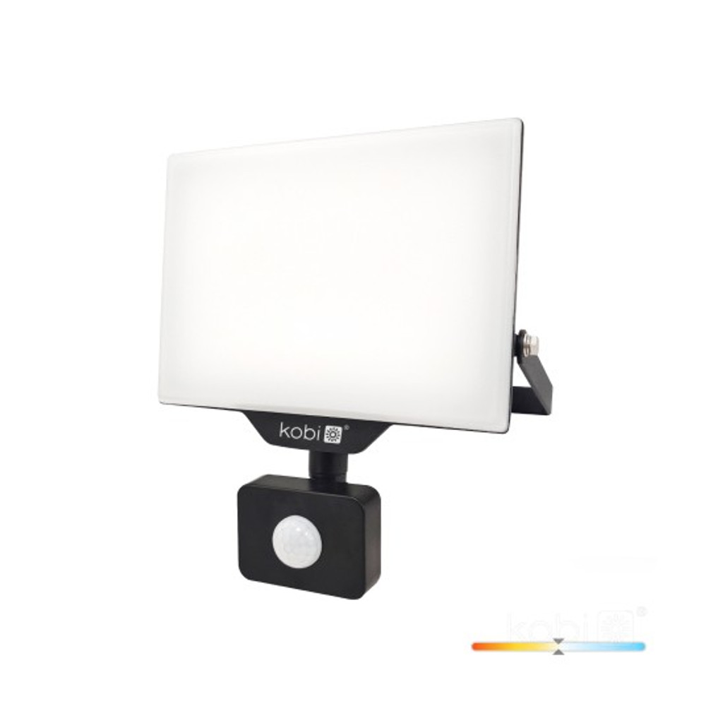 LED DELYO MHNC 30W mozgásérzékelős LED reflektor, fekete, 4000K