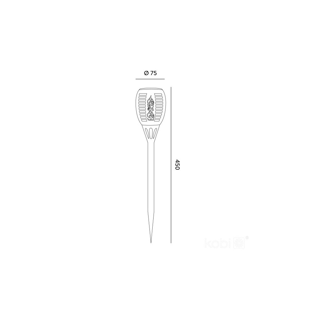 Napelemes LED lánghatású kerti lámpa SPARKLE G2 1600K KOBI-004506