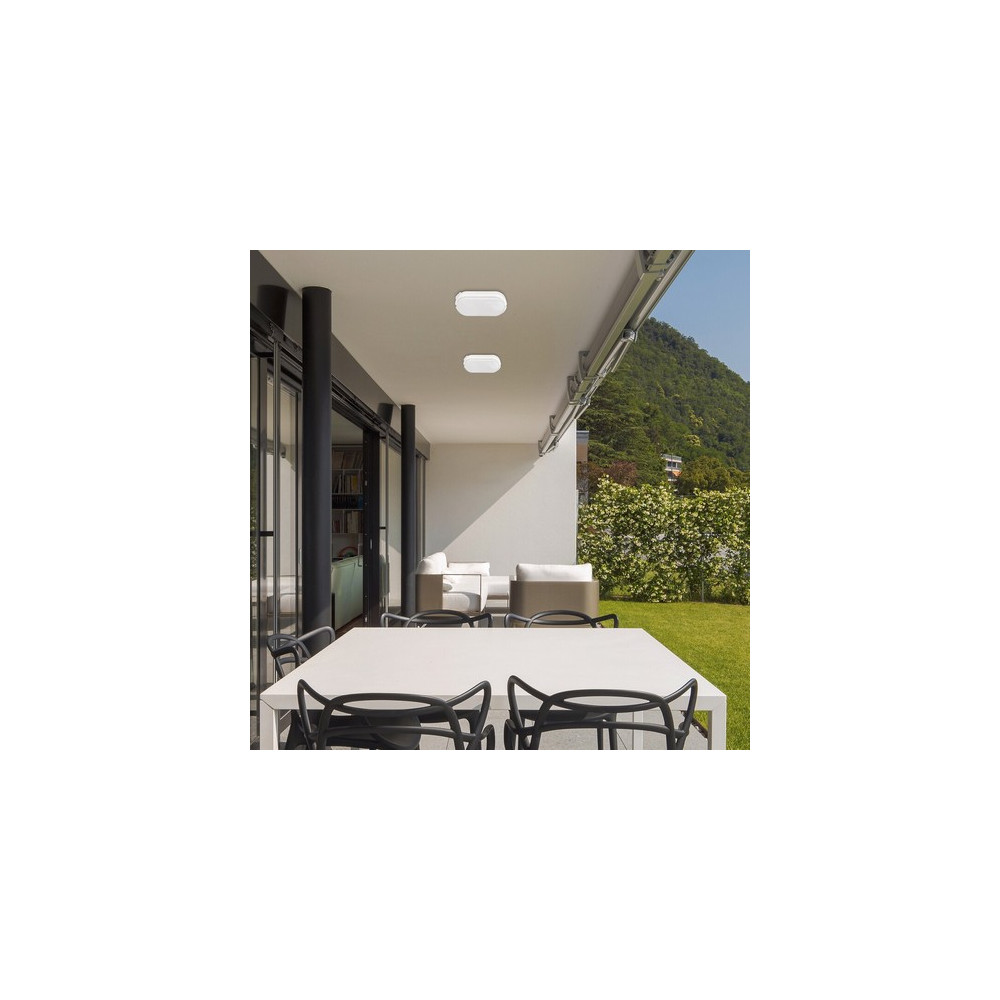 Rábalux HORT fehér ovális IP54 LED 15W kültéri mennyezeti lámpa, természetes fehér 5évG