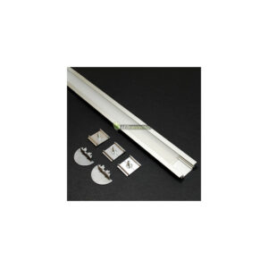 Besüllyeszthető LED aluprofil GROOVE 2000 mm áttetsző fedővel és záróvégekkel