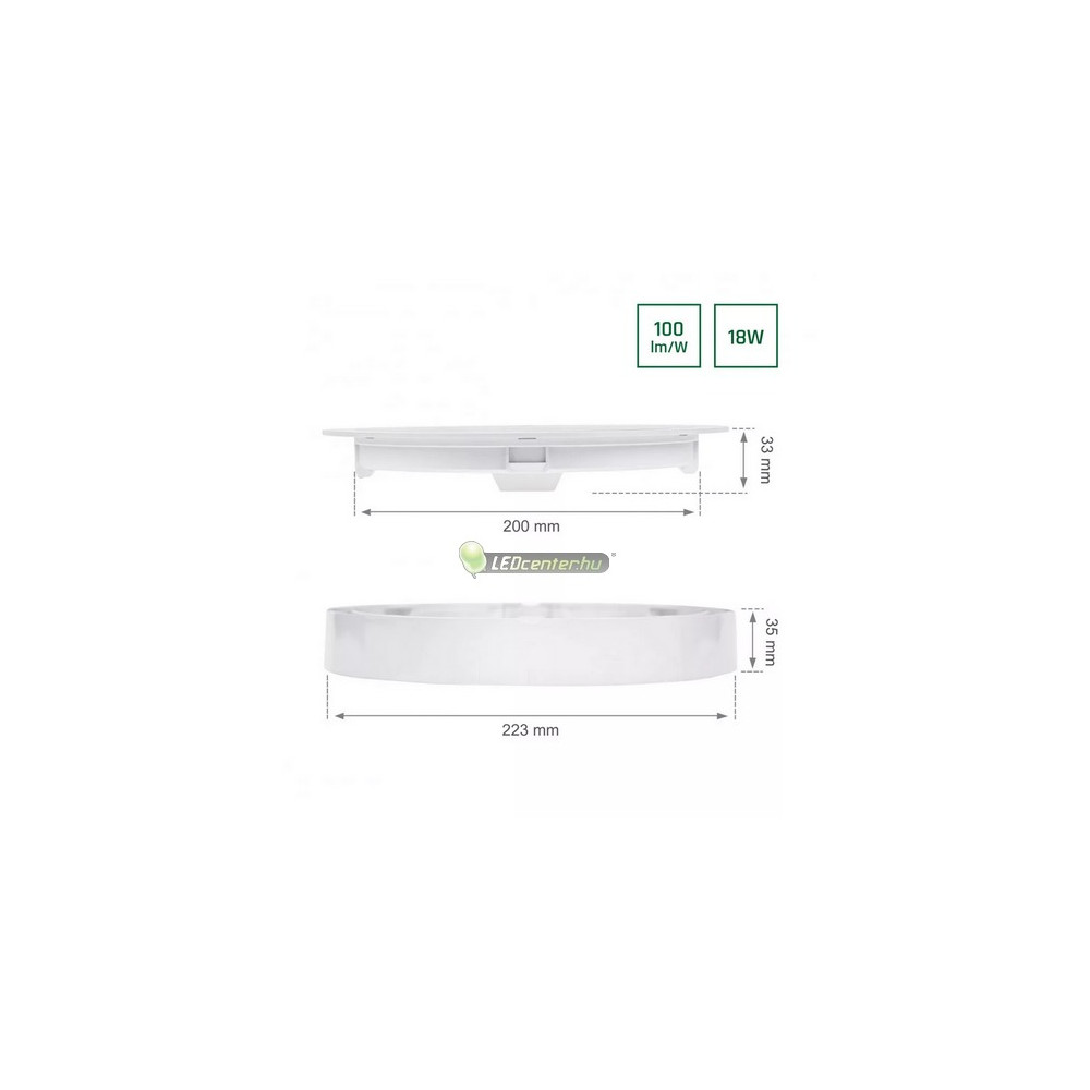 SpectrumLED ALGINE 18W 2in1 kerek fehér LED mennyezeti lámpa melegfehér SLI037029WW_PW