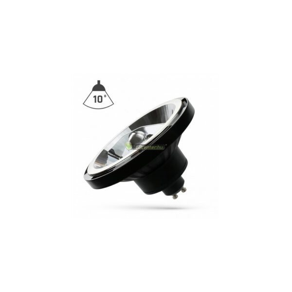 SpectrumLED AR111/ES111 GU10 LED szpot, 15W 10°, fekete, természetes fehér