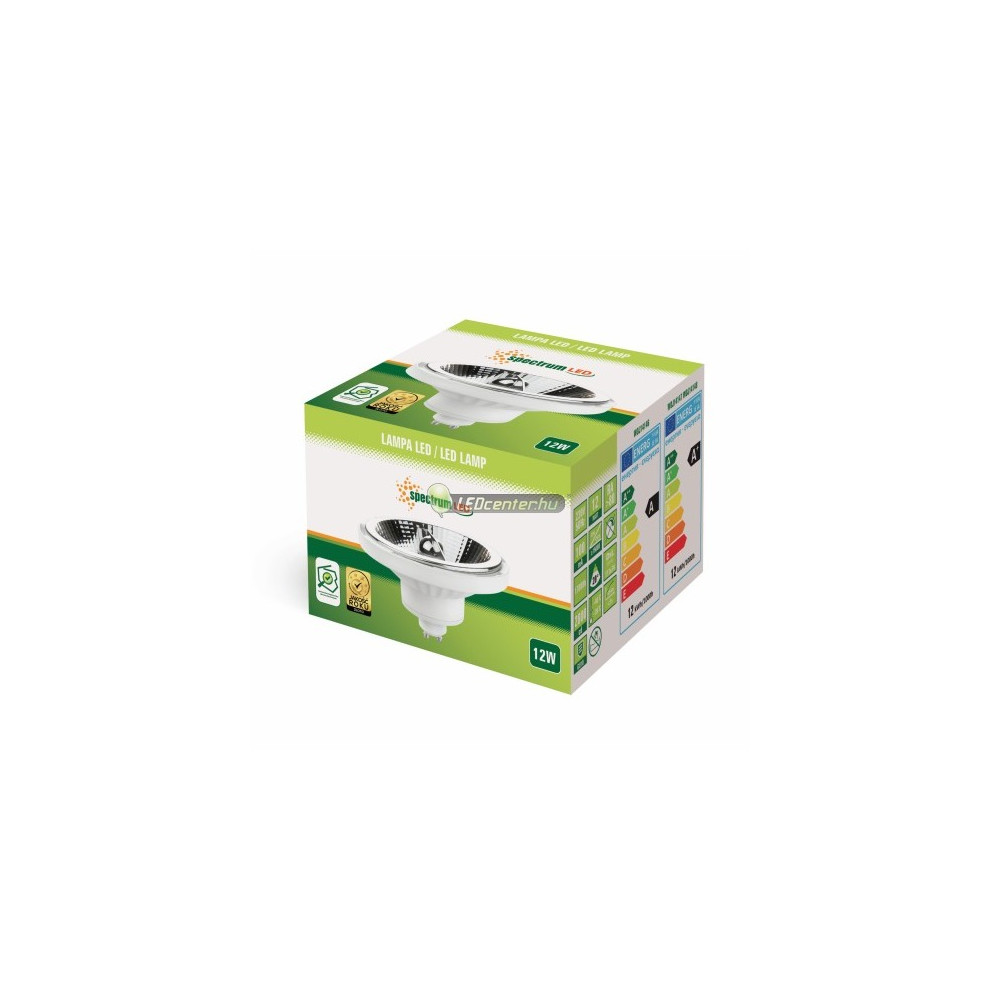 SpectrumLED AR111/ES111 GU10 230V 10W 20° melegfehér szpot, fehér 2évG WOJ14560