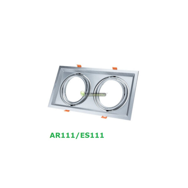 AR111-ES111-LED-szpot-lC3A1mpatest-ezC3BCst-dupla.jpg AR111/ES111 billenthető ledes lámpatest, dupla, matt ezüst, 330x180 mm