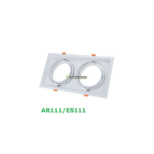 AR111-ES111-LED-szpot-lC3A1mpatest-fehC3A9r-dupla.jpg AR111/ES111 billenthető ledes lámpatest, dupla, fehér, 330x180 mm
