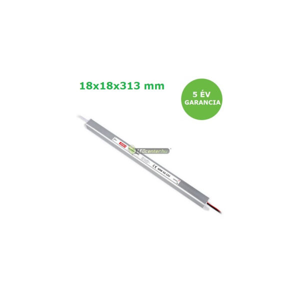 Jinbo Ultra Slim stabilizált LED tápegység, 60W, DC12V, 18x18x313 mm