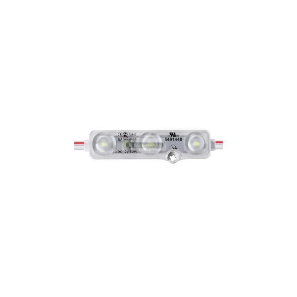 LED modul, 3 EPISTAR SMD5730 LED, DC12V, 1,2W, IP68, hidegfehér