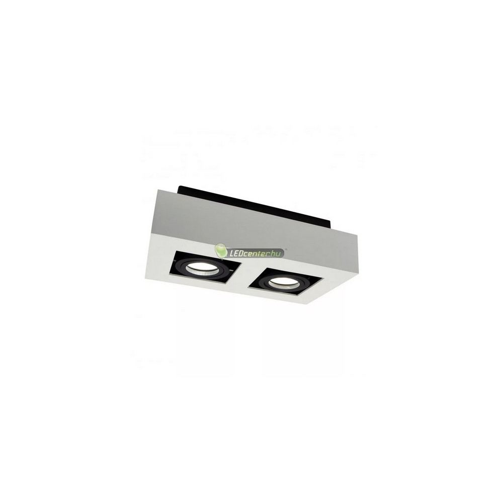 MIRORA-fekete-feher-kettes-aluminium-GU10-lampatest-1.jpg MIRORA 2×GU10 szögletes fekete-fehér billenthető lámpatest