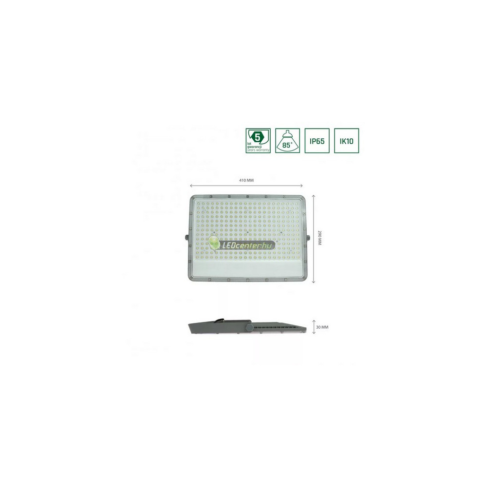 SpectrumLED NOCTIS MAX IP65 IK08 200W/230V szürke LED reflektor, fényvető hidegfehér, 5évG SLI029057CW_PW