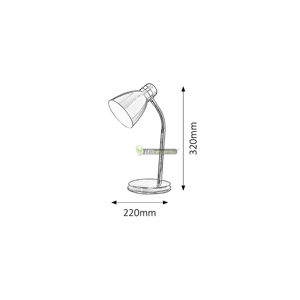 Patrick-asztali-iroasztali-lampa-olvasolampa-E14-meret.jpg E14 asztali olvasólámpa fehér Rábalux PATRIC méretrajz 22 cm átmérő