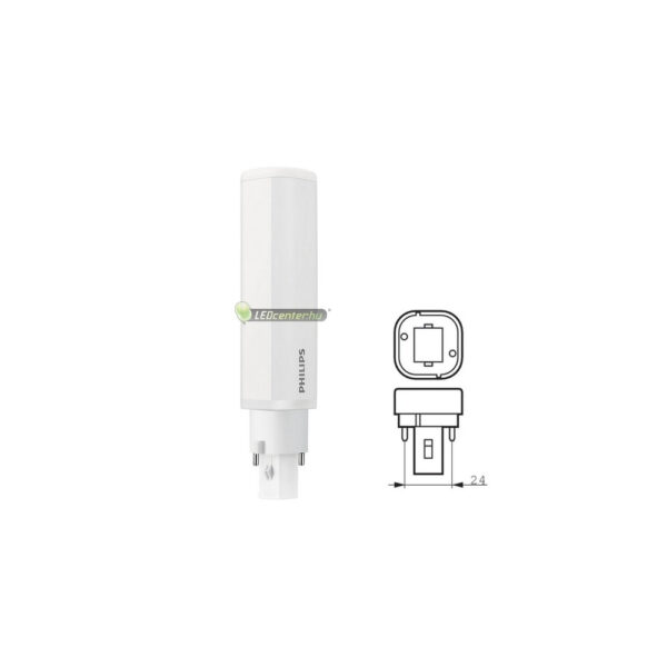 PHILIPS CorePro 6,5W PLC G24 LED égő, 650 lumen, melegfehér