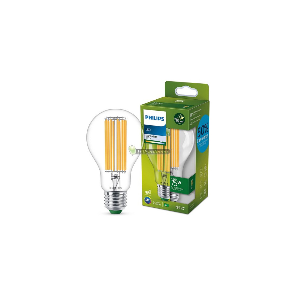 Philips-Ultraefficient-5-2w-75w-termeszetes-feher-1.jpg PHILIPS ultrahatékony 5,2W E27 LED körteégő