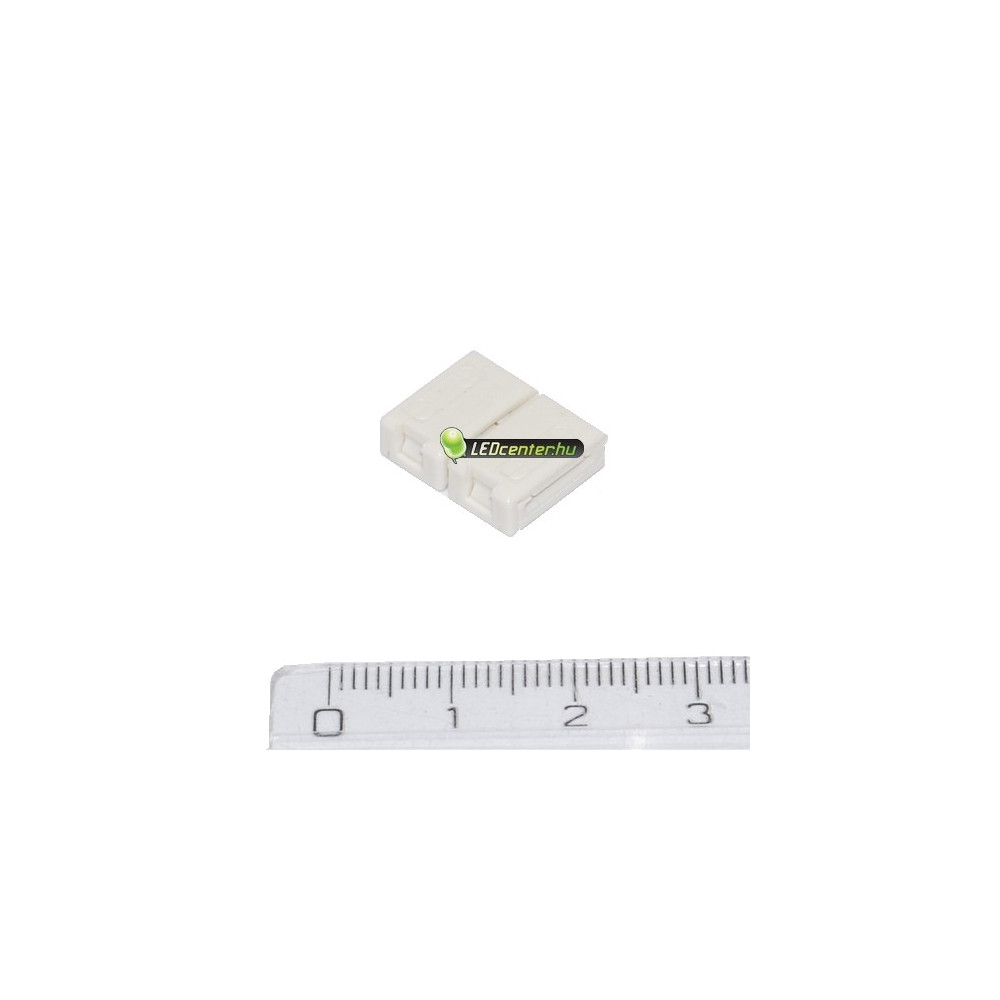 8 mm-es LED szalag toldóelem forrasztásmentes SMD3528 csatlakozó közelről