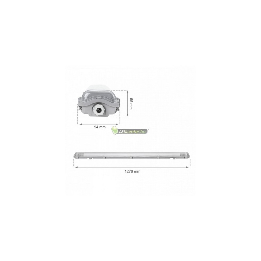 SpectrumLED IP65 por-, páramentes dupla LED fénycső armatúra, toldható, 60 cm SLI028014_SLIM
