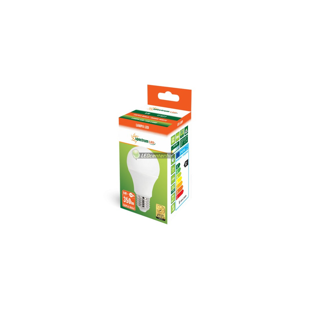 SpectrumLED 4,9W=31W 350 lm E27 LED körteizzó melegfehér WOJ13271_4_9W