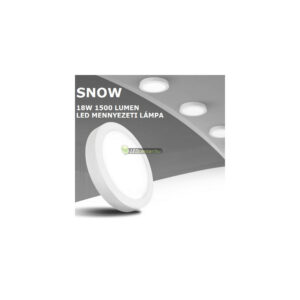 kerek_18w_led_mennyezeti_lampa.jpg SNOW LED 18W=140W kerek fehér mennyezeti lámpa, hidegfehér 3évGar