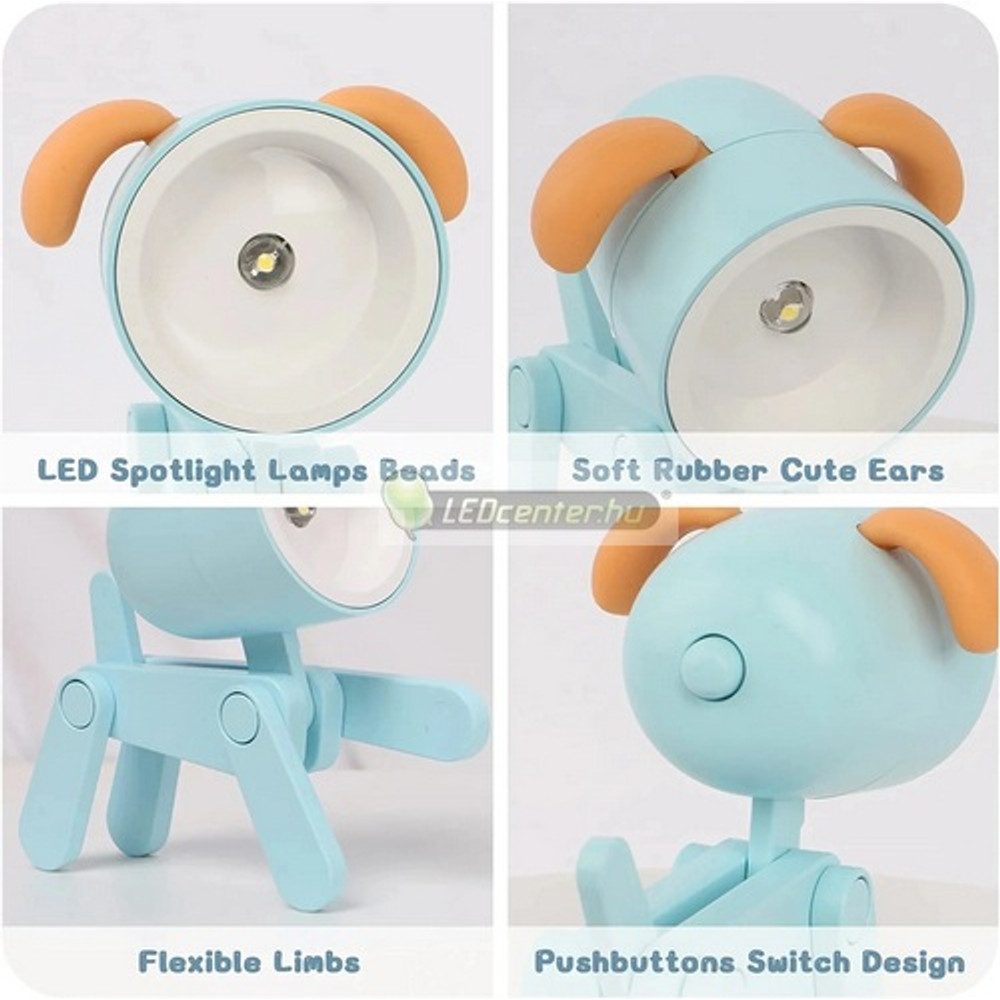kutya-lampa-7.jpg Bodri bézs kutya asztali és éjjeli elemes aranyos lámpa