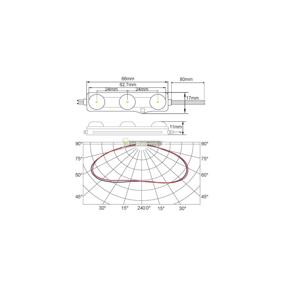 smd2835-led-modul-5evG.jpg LED modul, 3 EPISTAR SMD5730 LED, DC12V, 1,2W, IP68 hidegfehér 5 év garancia